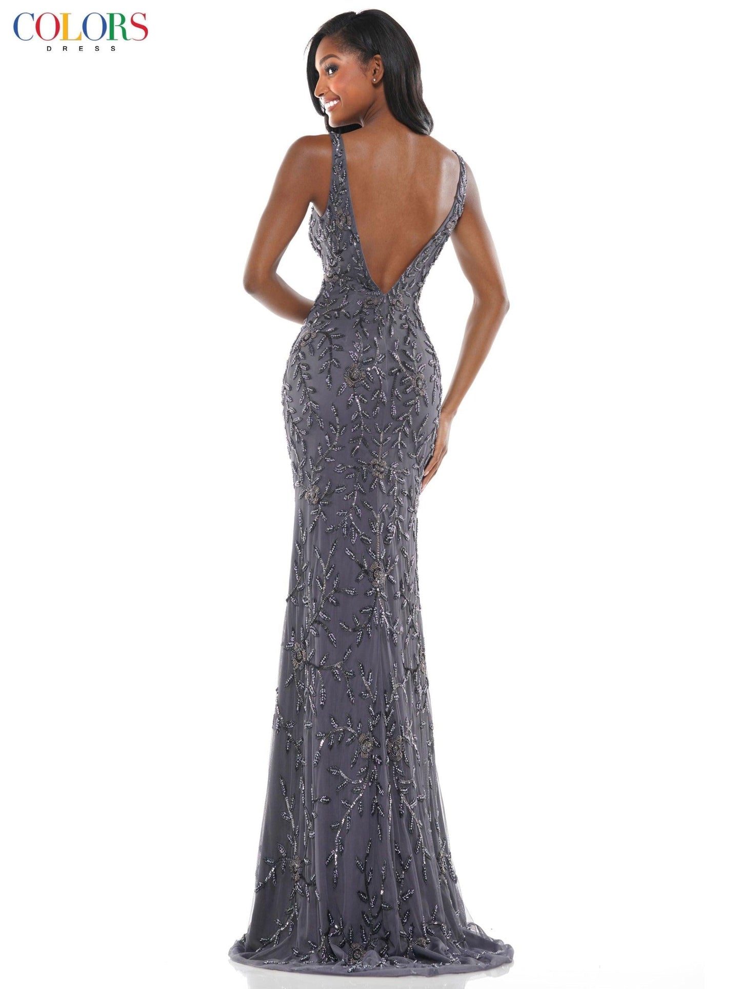 Colors Long Formal Sleeveless Fitted Prom Dress 102 - The Dress Outlet