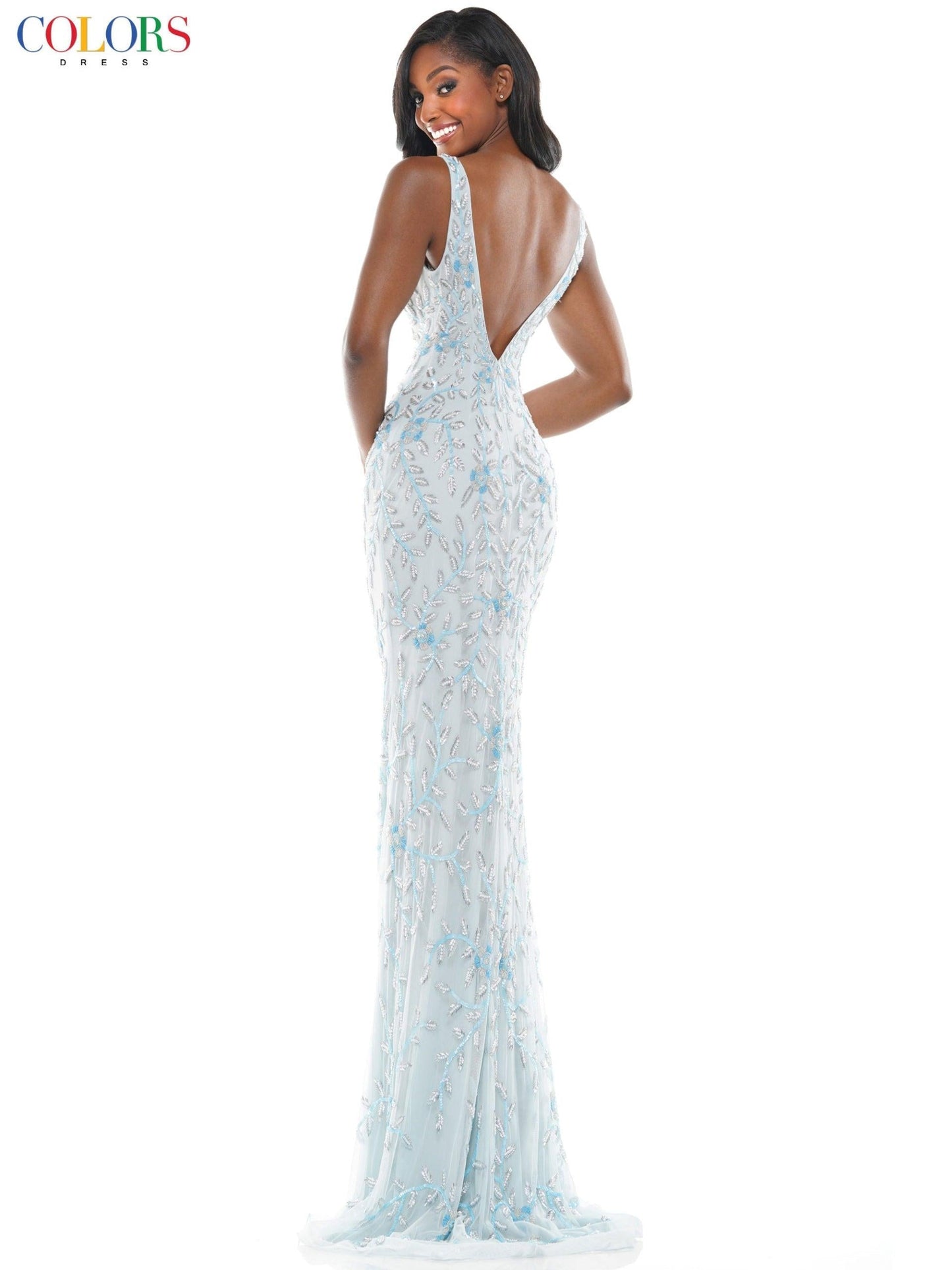 Colors Long Formal Sleeveless Fitted Prom Dress 102 - The Dress Outlet