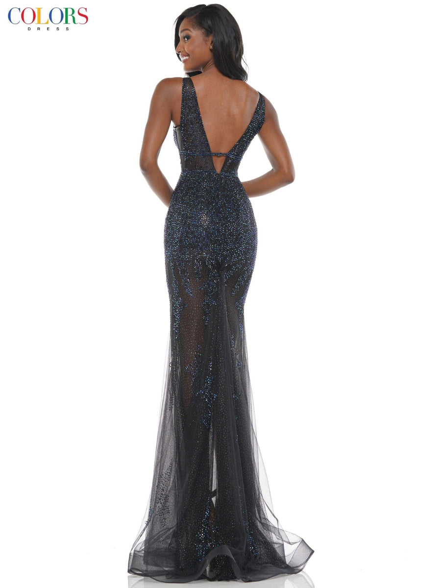 Colors Long Formal Sleeveless Prom Gown 2563 - The Dress Outlet