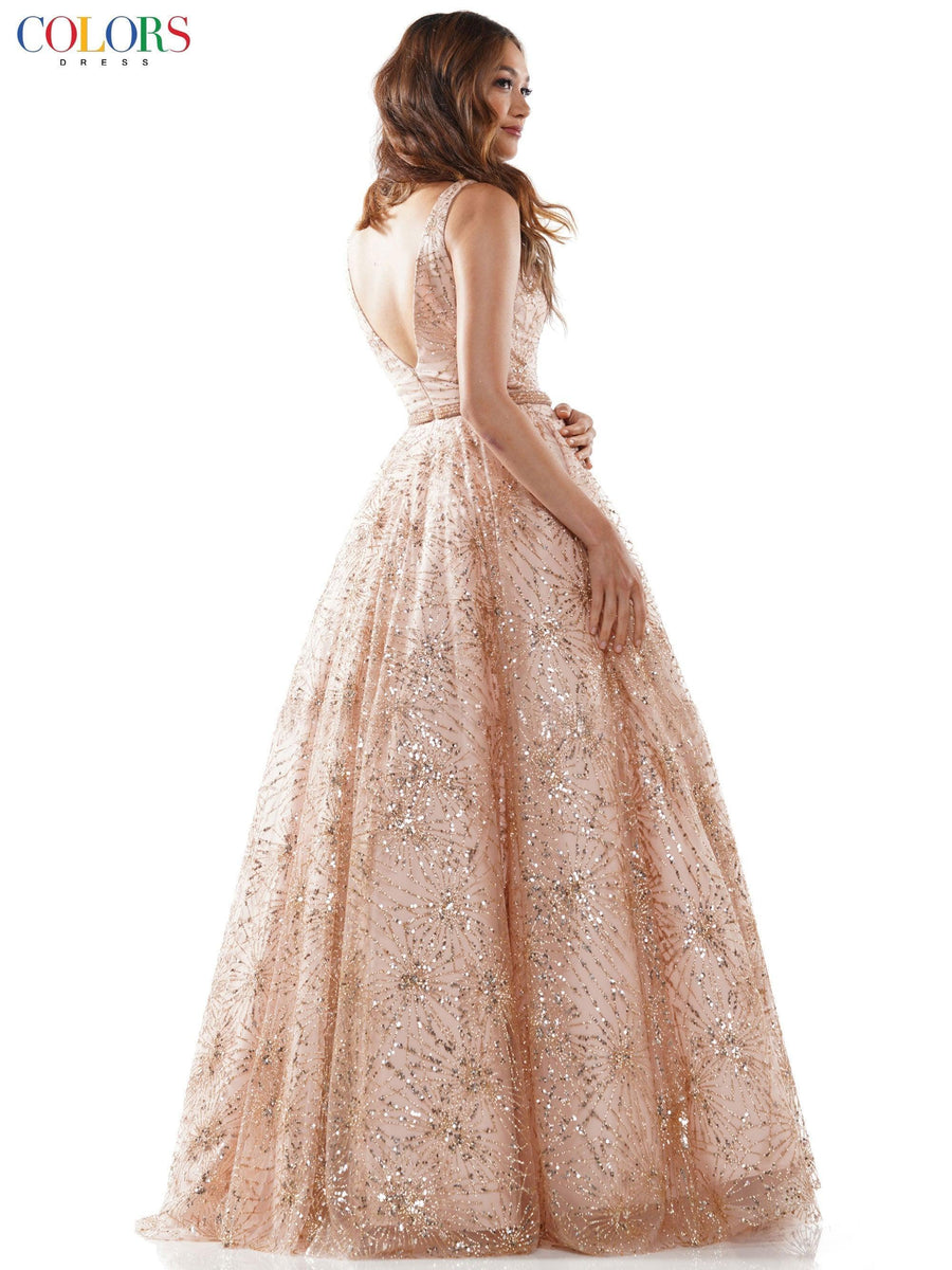 Colors Long Formal Sleeveless Prom Gown Sale - The Dress Outlet