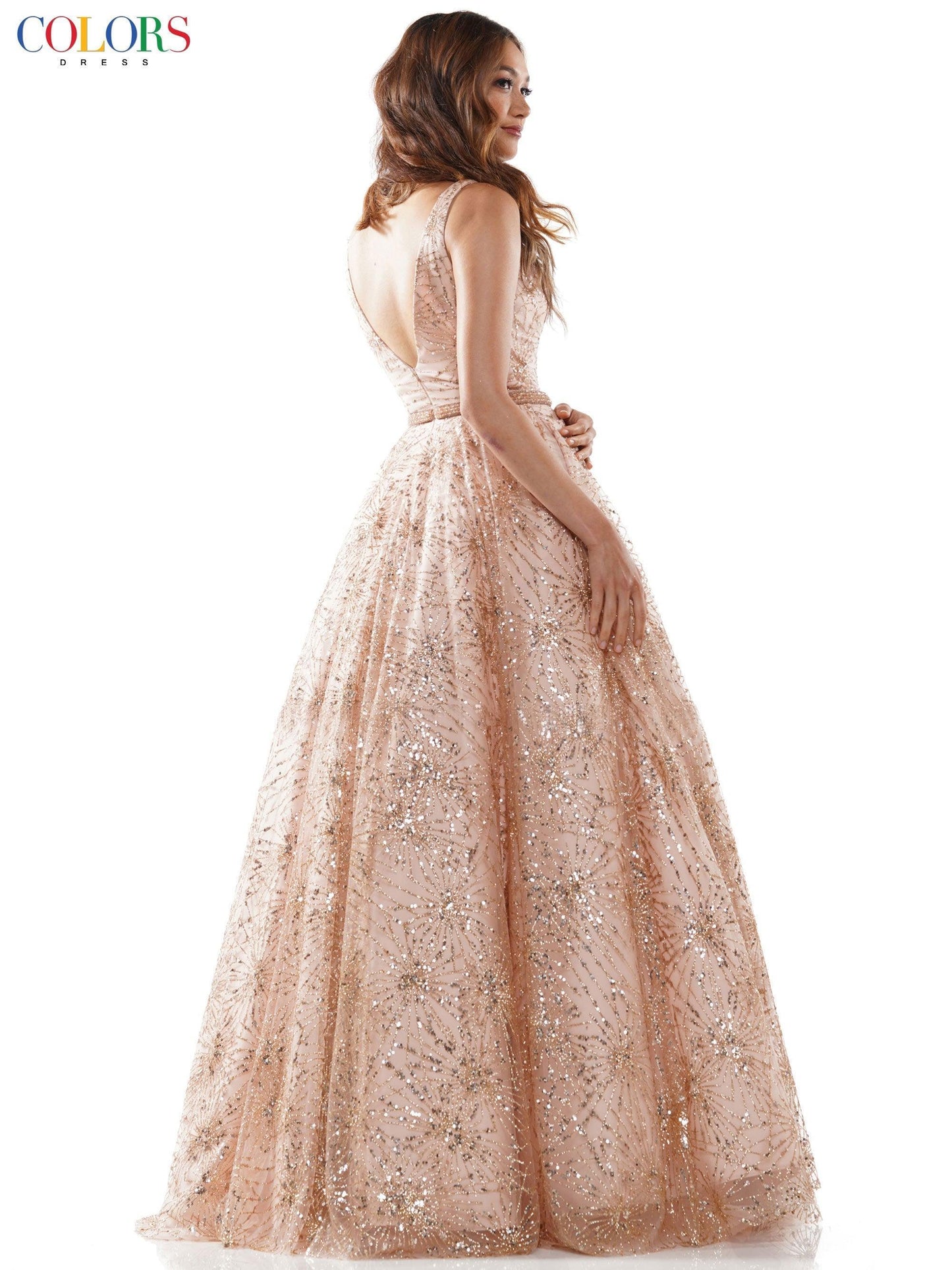 Colors Long Formal Sleeveless Prom Gown Sale - The Dress Outlet