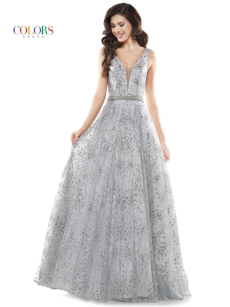 Colors Long Formal Sleeveless Prom Gown Sale - The Dress Outlet