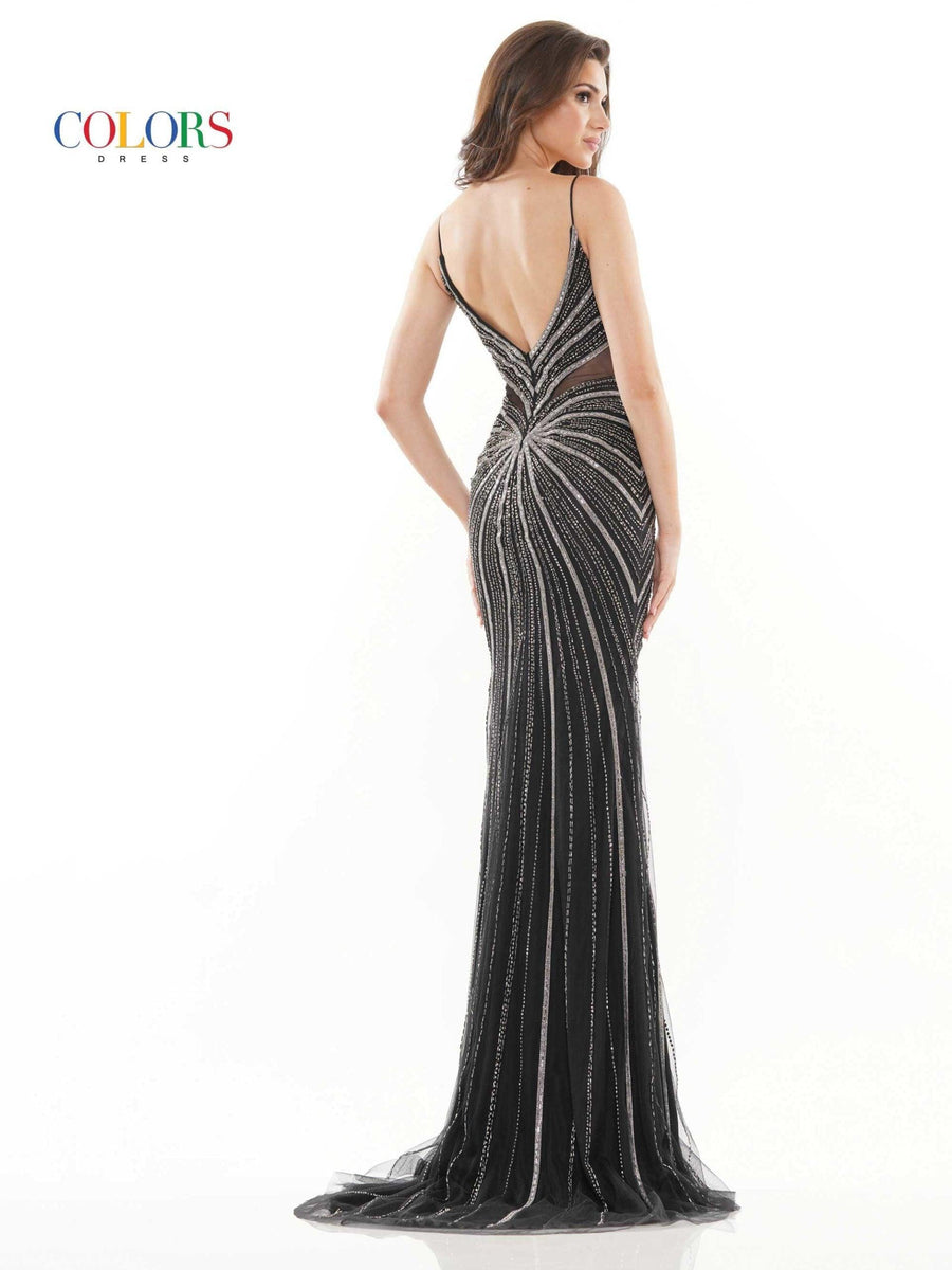 Colors Long Formal Spaghetti Strap Prom Dress 2767 - The Dress Outlet