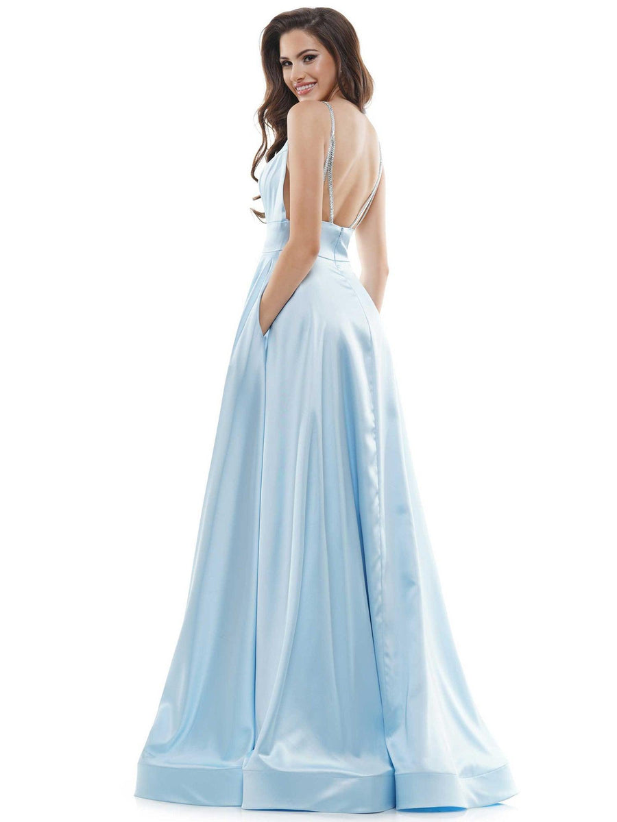Colors Long Formal Spaghetti Strap Prom Dress 968 - The Dress Outlet