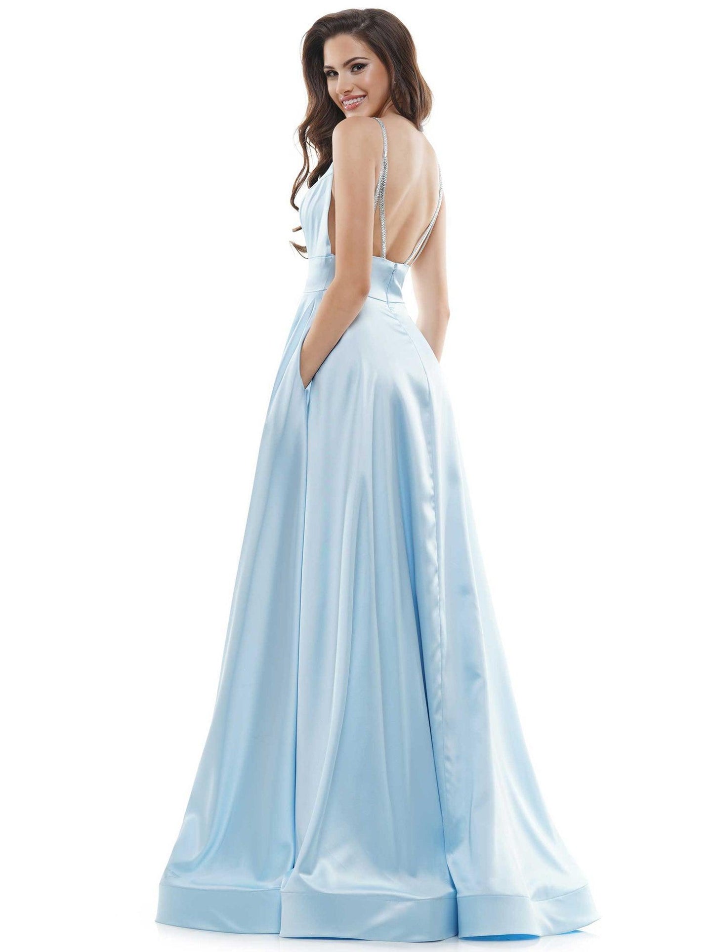 Colors Long Formal Spaghetti Strap Prom Dress 968 - The Dress Outlet