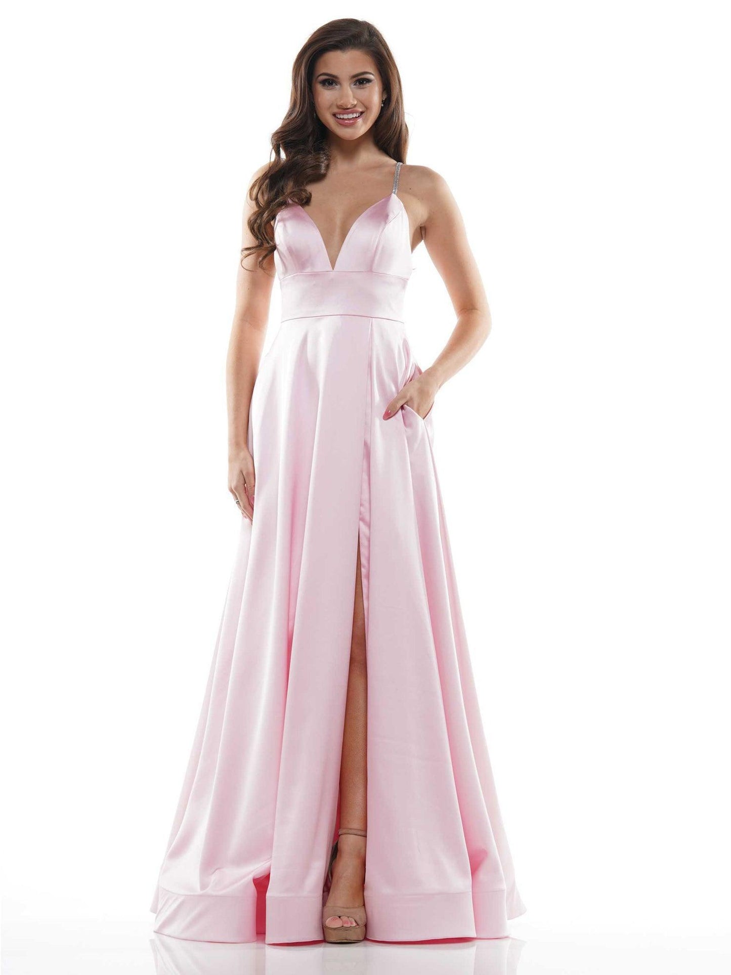 Colors Long Formal Spaghetti Strap Prom Dress 968 - The Dress Outlet