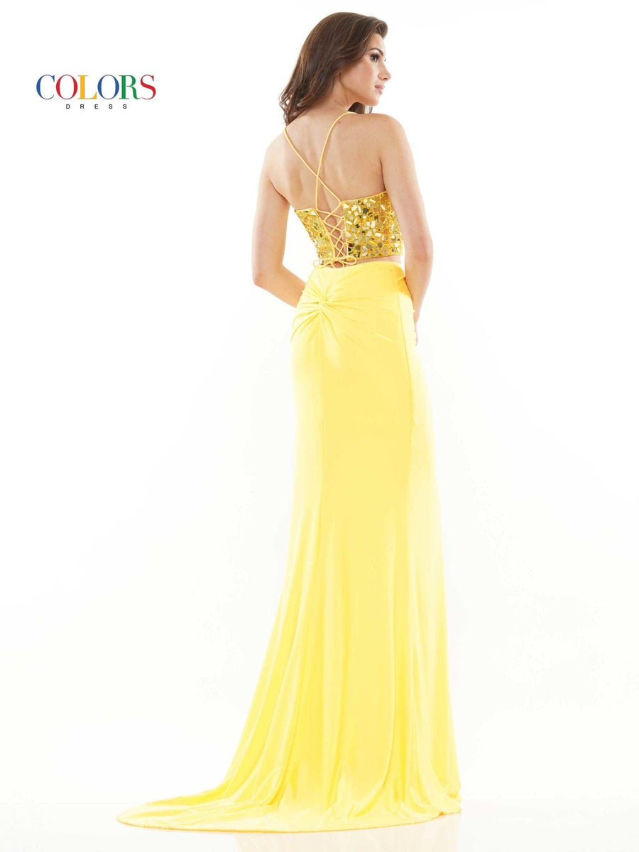 Colors Long Formal Two Piece Beaded Prom Dress 2688 - The Dress Outlet
