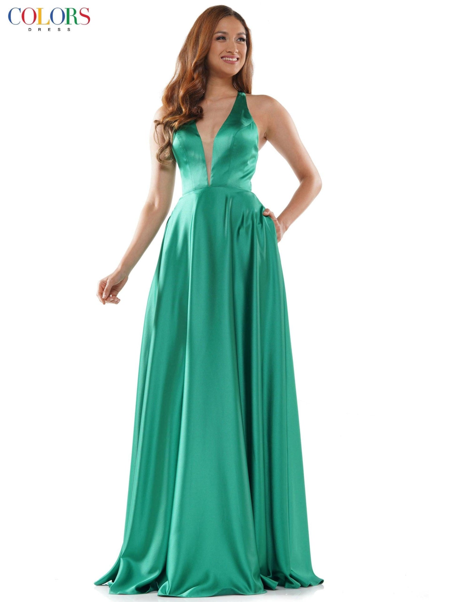 Colors Long Halter Formal Prom Dress 2633 - The Dress Outlet
