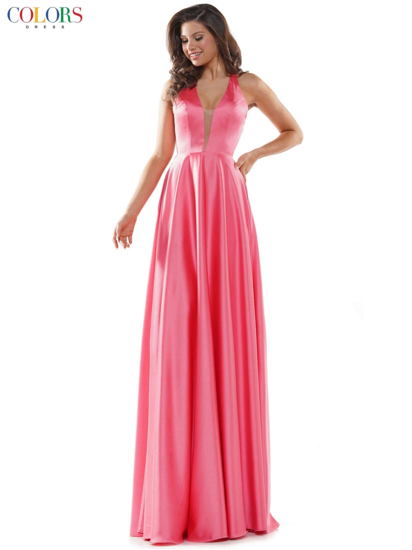 Colors Long Halter Formal Prom Dress 2633 - The Dress Outlet
