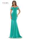Colors Long Off Shoulder Fitted Prom Dress 2692 - The Dress Outlet