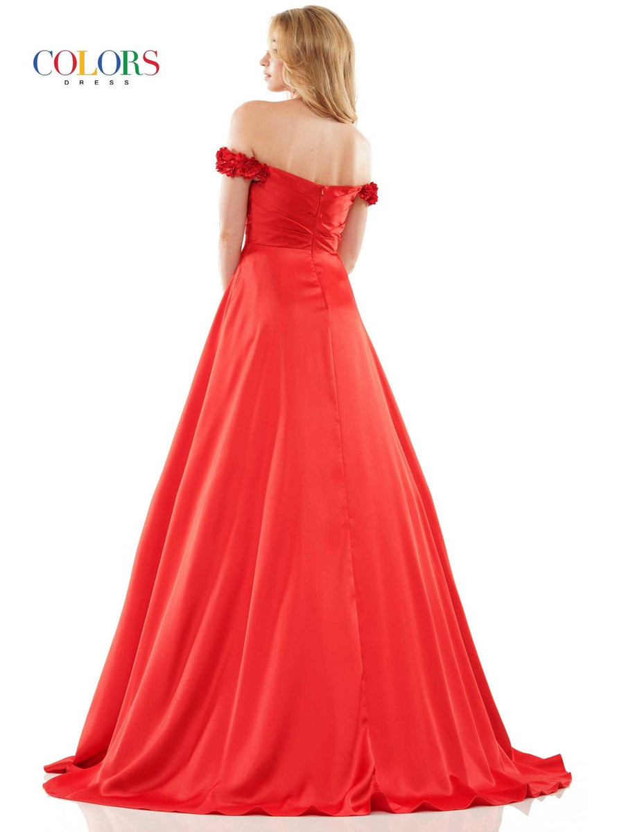 Colors Long Off Shoulder Formal Dress 2861 - The Dress Outlet