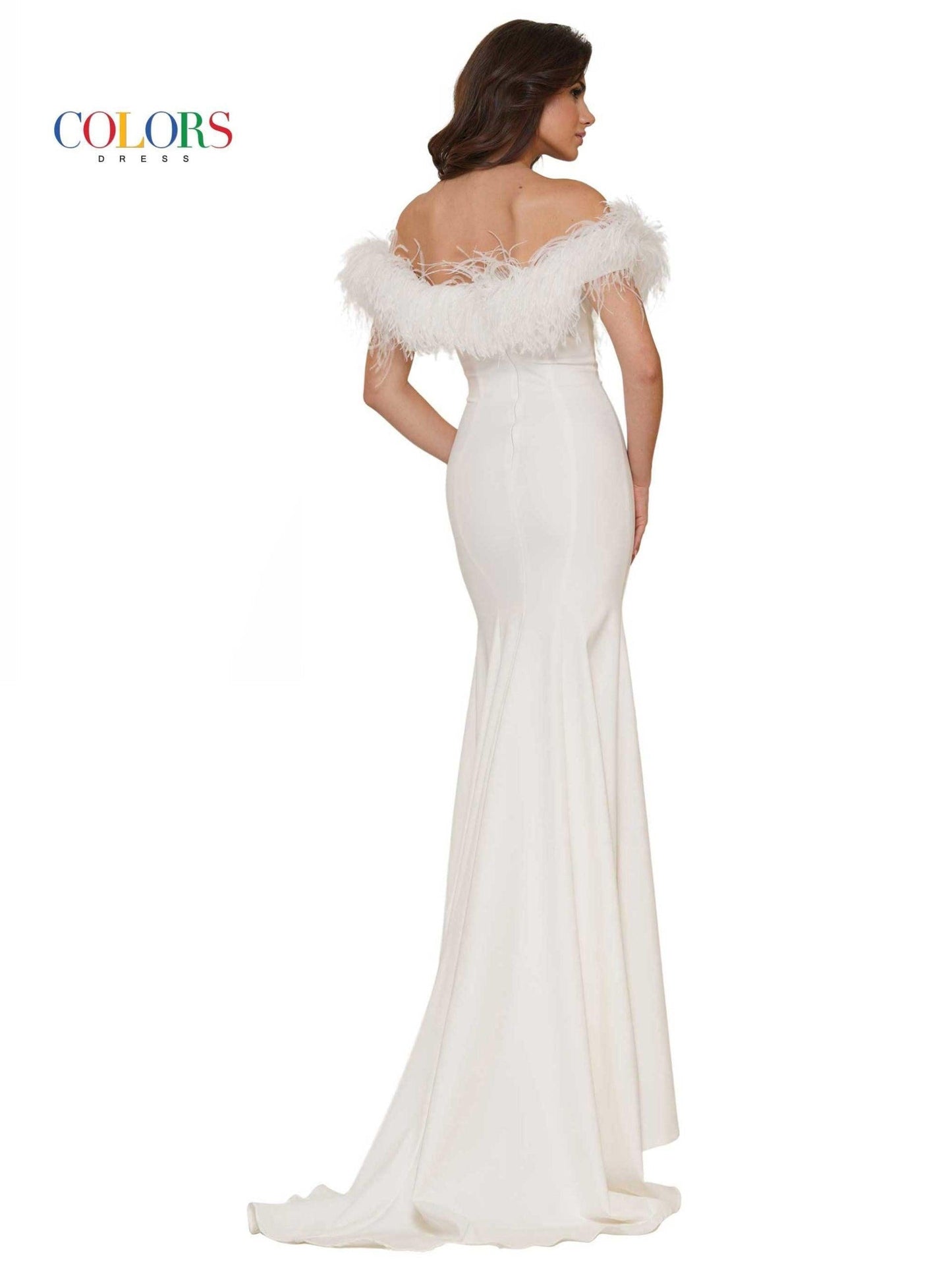 Colors Long Off Shoulder Formal Prom Dress 2663 - The Dress Outlet