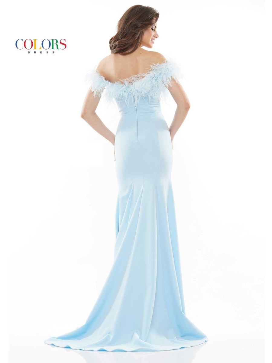 Colors Long Off Shoulder Formal Prom Dress 2663 - The Dress Outlet
