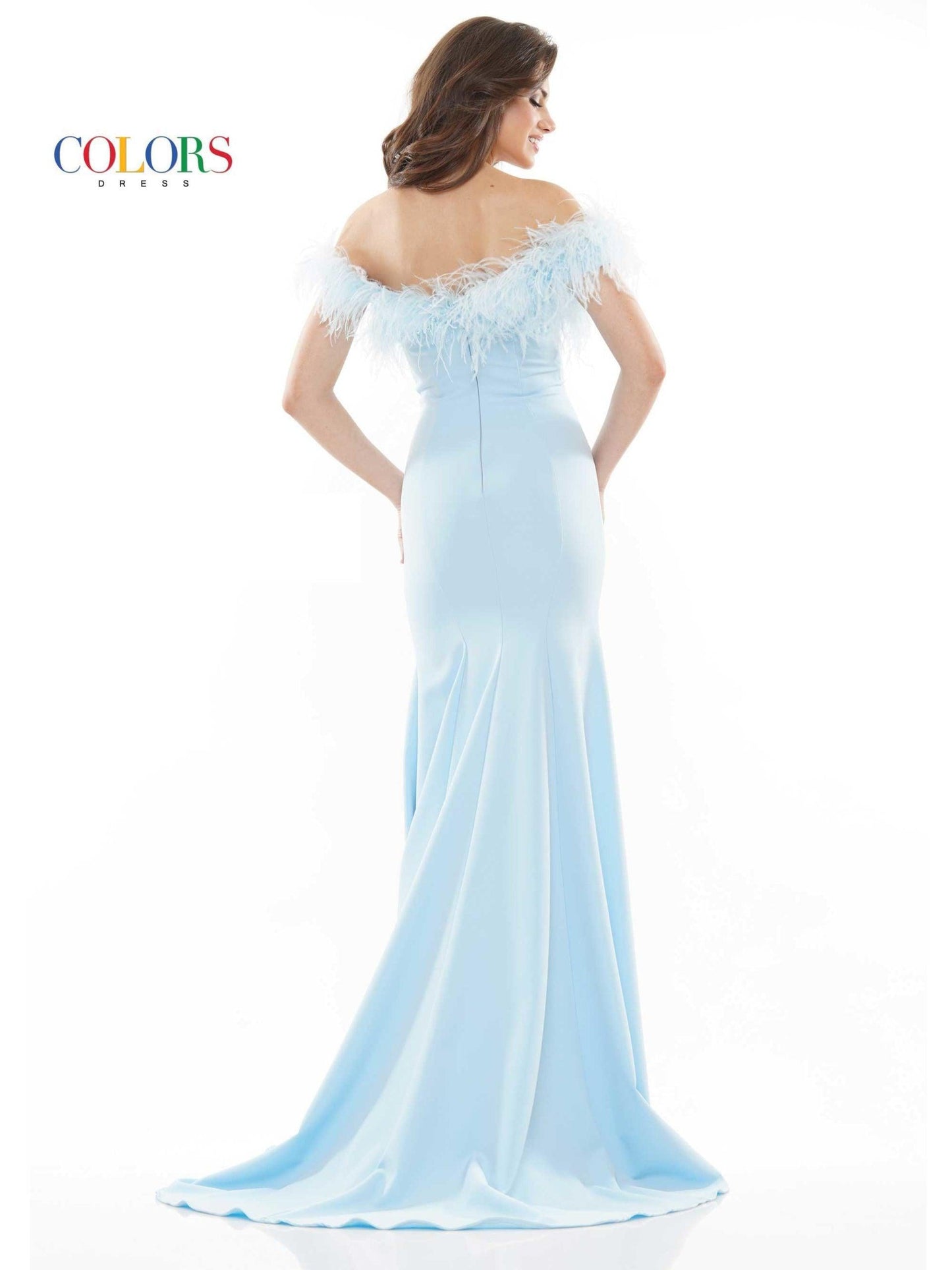 Colors Long Off Shoulder Formal Prom Dress 2663 - The Dress Outlet