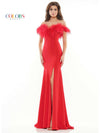 Colors Long Off Shoulder Formal Prom Dress 2663 - The Dress Outlet