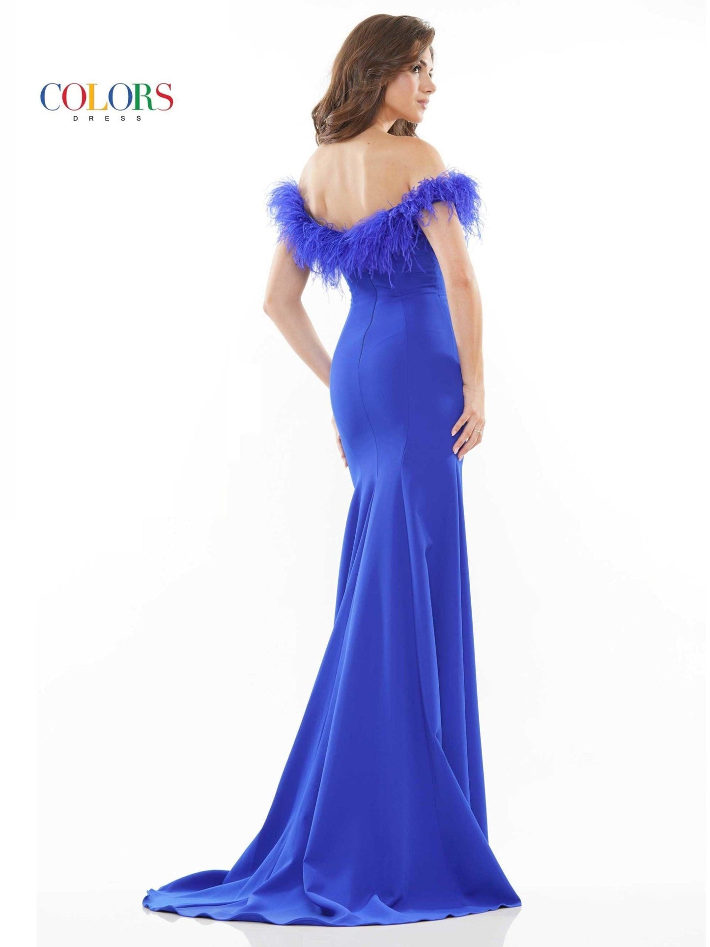 Colors Long Off Shoulder Formal Prom Dress 2663 - The Dress Outlet