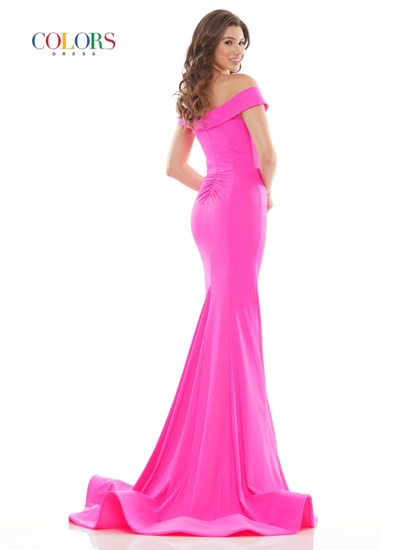 Colors Long Off Shoulder Formal Prom Dress 2709 - The Dress Outlet