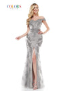 Colors Long Off Shoulder Formal Prom Gown 131 - The Dress Outlet