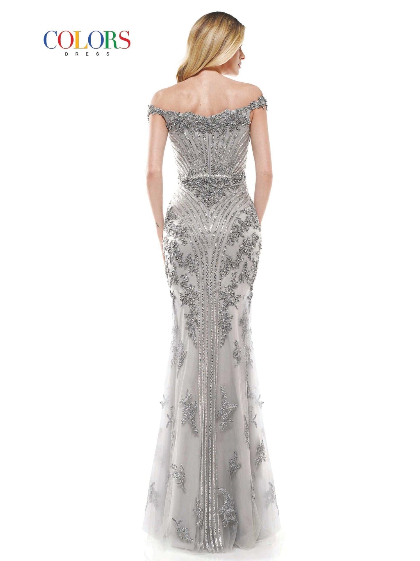 Colors Long Off Shoulder Formal Prom Gown 131 - The Dress Outlet