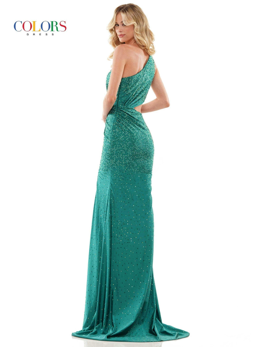 Colors Long One Shoulder Evening Dress 2868 - The Dress Outlet