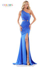 Colors Long One Shoulder Evening Dress 2868 - The Dress Outlet