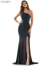 Colors Long One Shoulder Fitted Prom Dress 2647 - The Dress Outlet