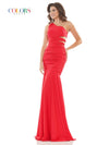 Colors Long One Shoulder Fitted Prom Dress 2693 - The Dress Outlet
