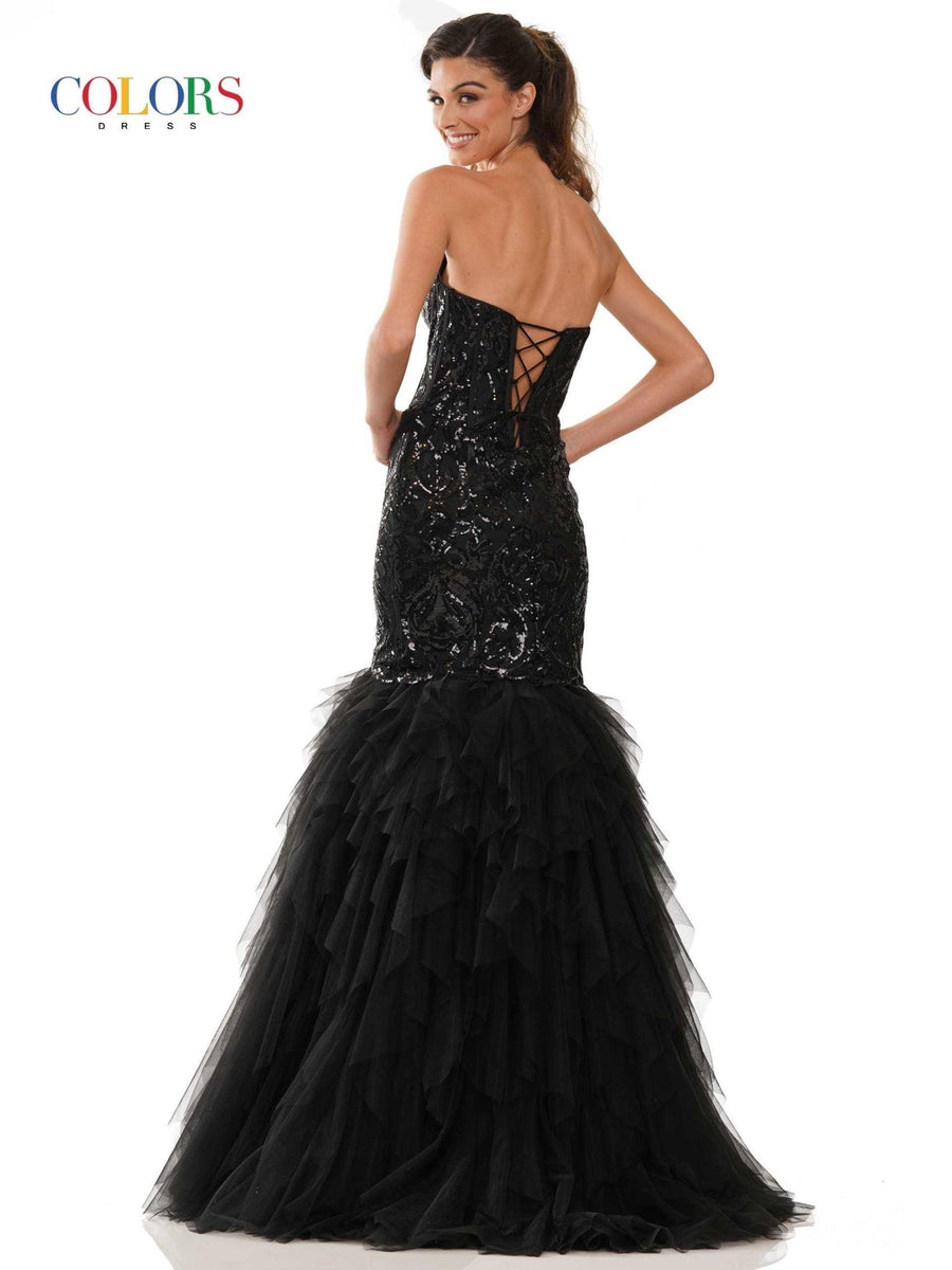 Colors Long Sexy Strapless Prom Dress 2985 - The Dress Outlet