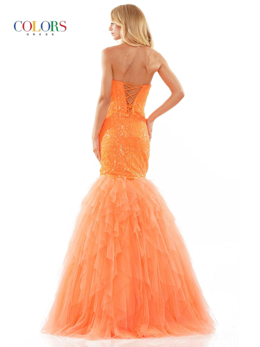 Colors Long Sexy Strapless Prom Dress 2985 - The Dress Outlet