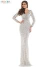 Colors Long Sleeve Formal Prom Dress 1042SL - The Dress Outlet