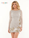 Colors Long Sleeve Homecoming Cocktail Dress 2803 - The Dress Outlet