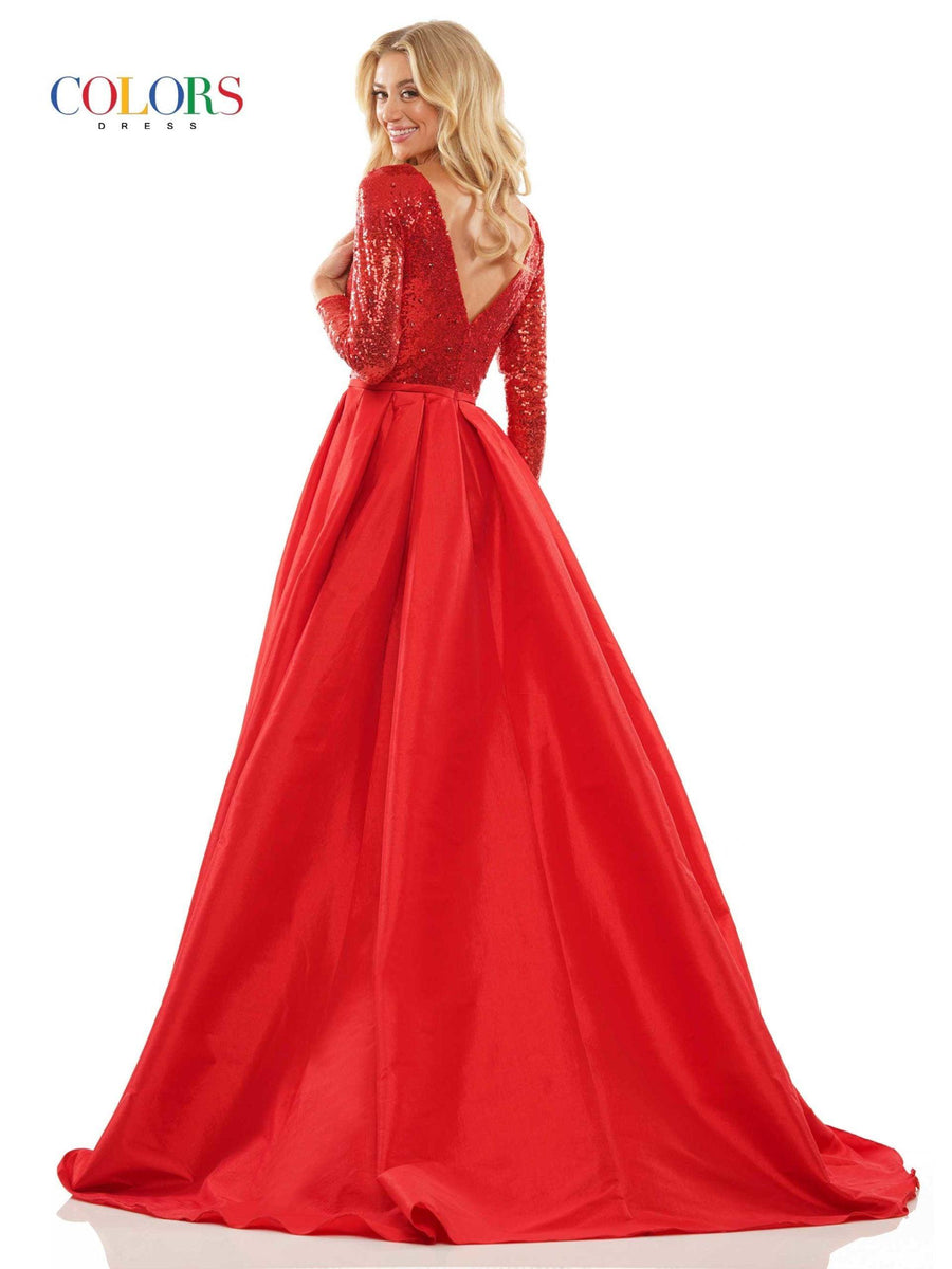 Colors Long Sleeve Prom Dress 2981 - The Dress Outlet