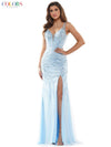 Colors Long Sleeveless Fitted Prom Dress 2651 - The Dress Outlet