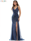 Colors Long Sleeveless Fitted Prom Dress 2651 - The Dress Outlet