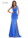 Colors Long Sleeveless Formal Fitted Dress 2694 - The Dress Outlet