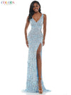 Colors Long Sleeveless Formal Fitted Prom Dress 110 - The Dress Outlet
