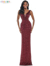 Colors Long Sleeveless Formal Fitted Prom Gown 1042 - The Dress Outlet