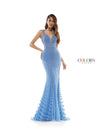 Colors Long Sleeveless Formal Fitted Prom Gown 2337 - The Dress Outlet