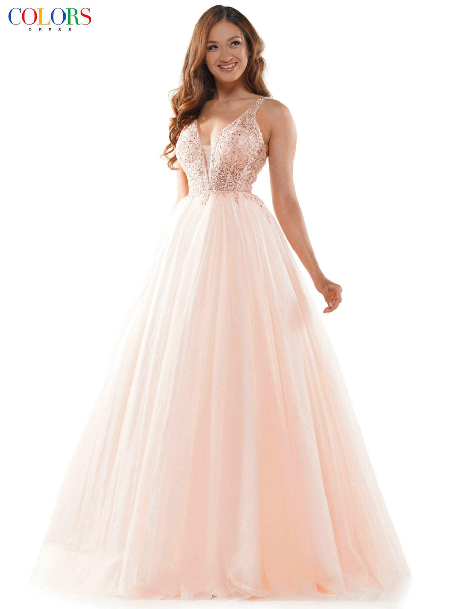 Colors Long Sleeveless Formal Prom Dress 2619 - The Dress Outlet