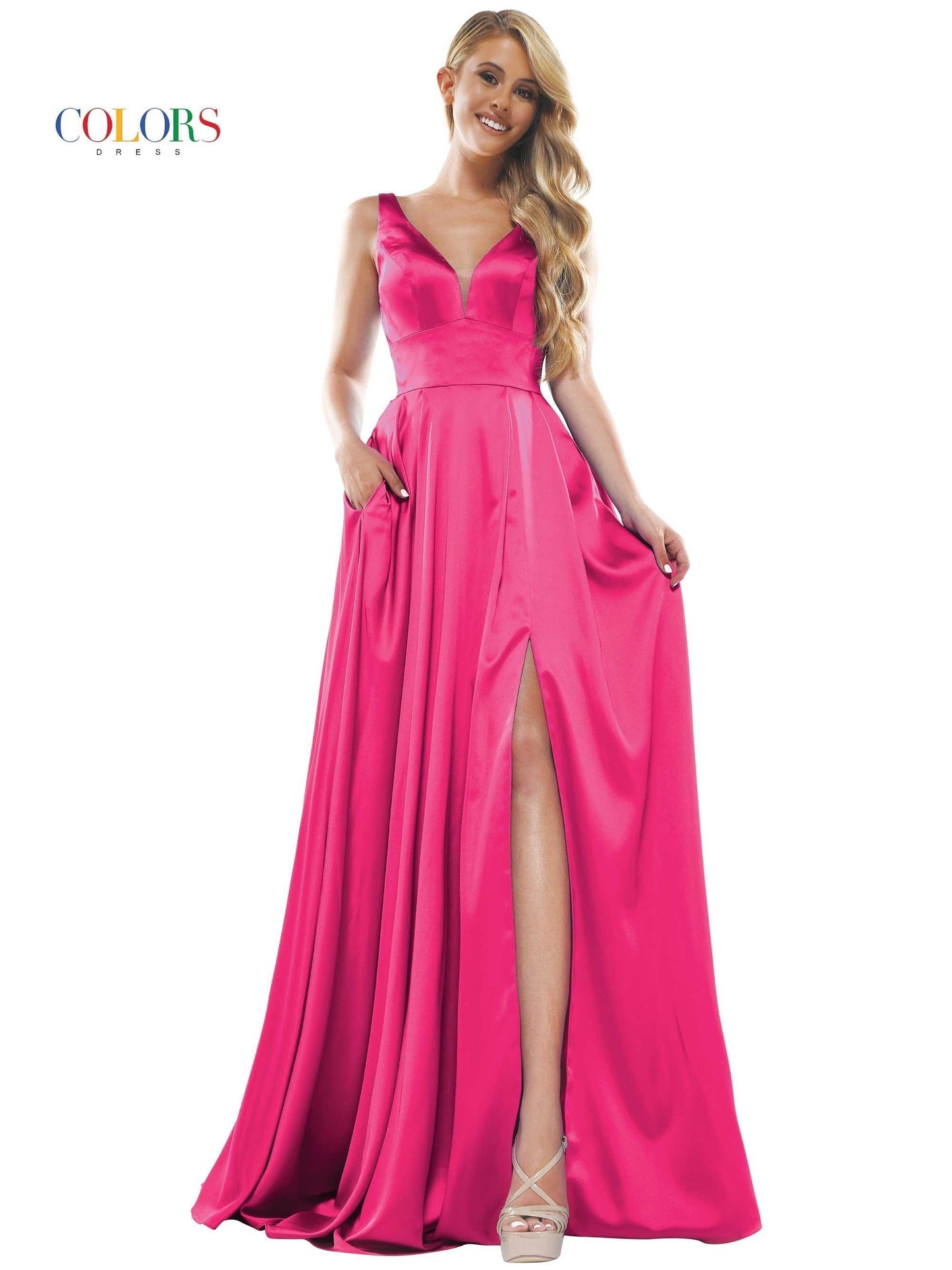 Colors Long Sleeveless Formal Prom Dress 904 - The Dress Outlet