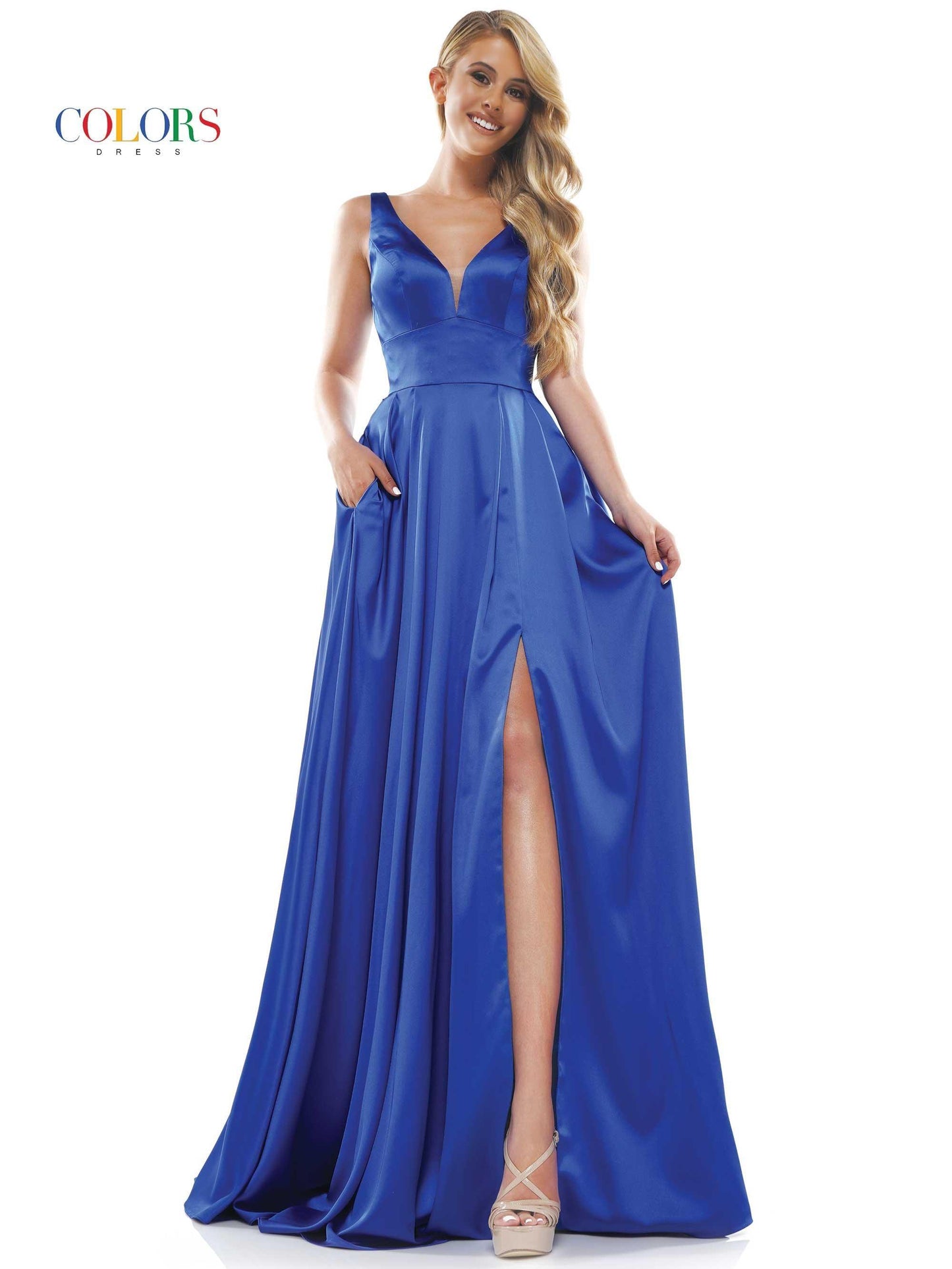 Colors Long Sleeveless Formal Prom Dress 904 - The Dress Outlet