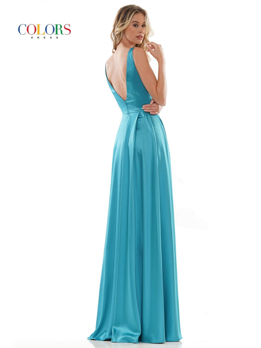 Colors Long Sleeveless Formal Prom Dress 904 - The Dress Outlet
