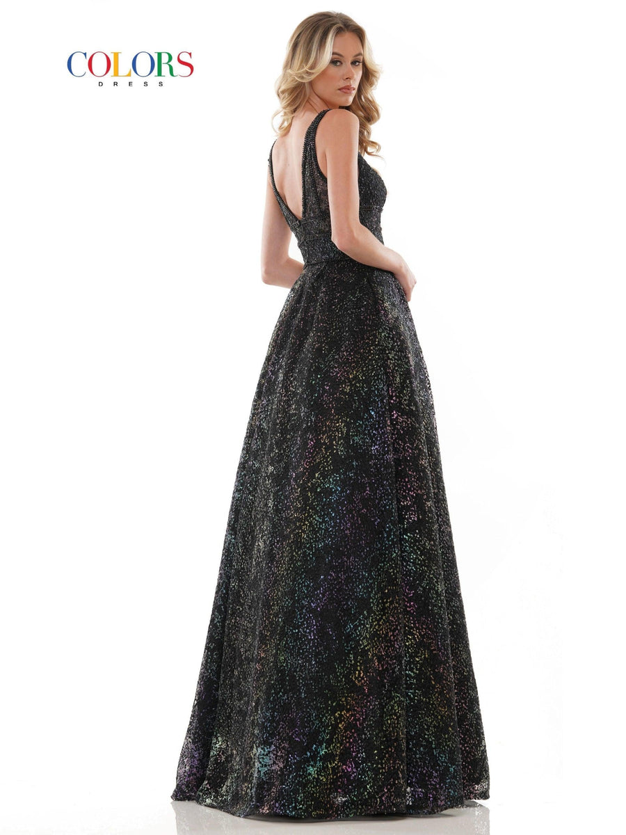 Colors Long Sleeveless Lace Prom Ball Gown 2774 - The Dress Outlet