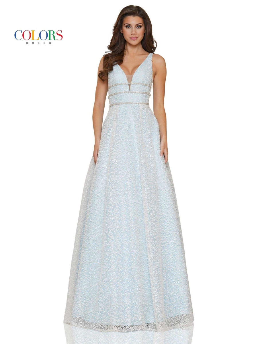 Colors Long Sleeveless Lace Prom Ball Gown 2774 - The Dress Outlet