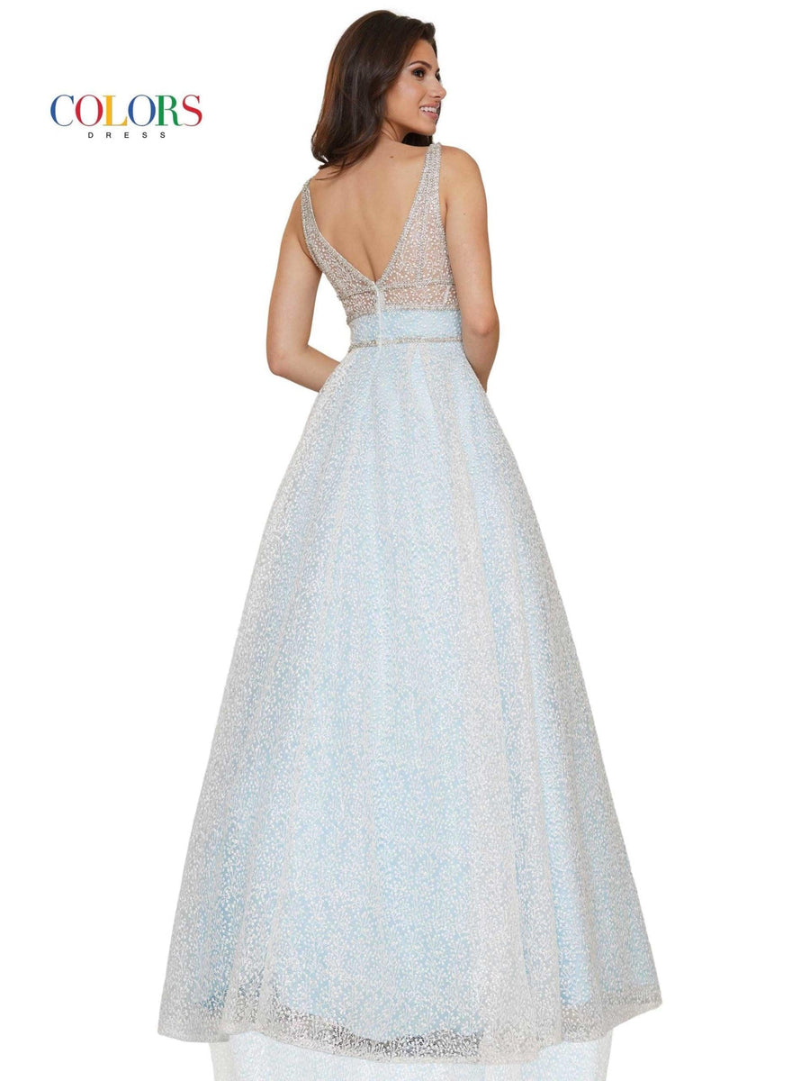 Colors Long Sleeveless Lace Prom Ball Gown 2774 - The Dress Outlet