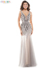 Colors Long Sleeveless Mermaid Prom Gown 697 - The Dress Outlet