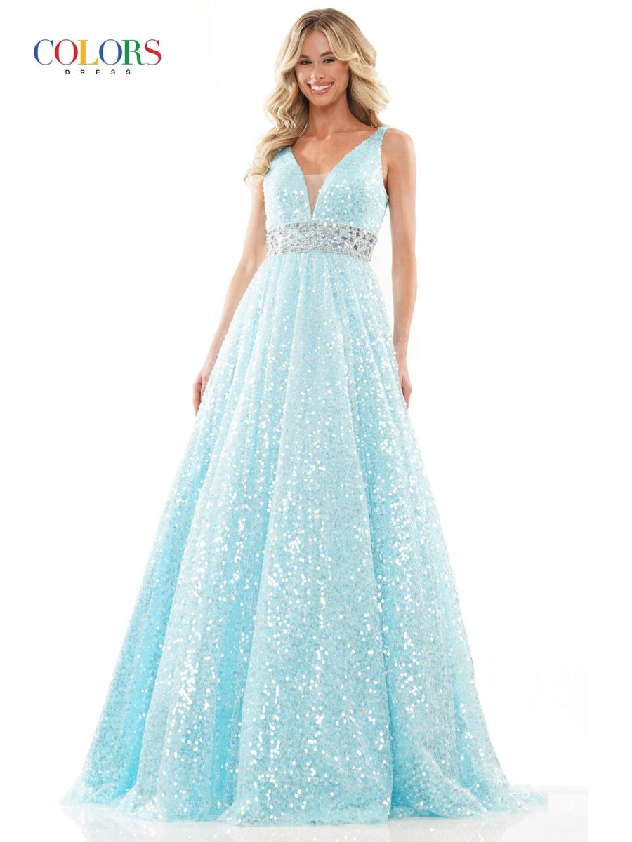Colors Long Sleeveless Prom Dress 2967 - The Dress Outlet