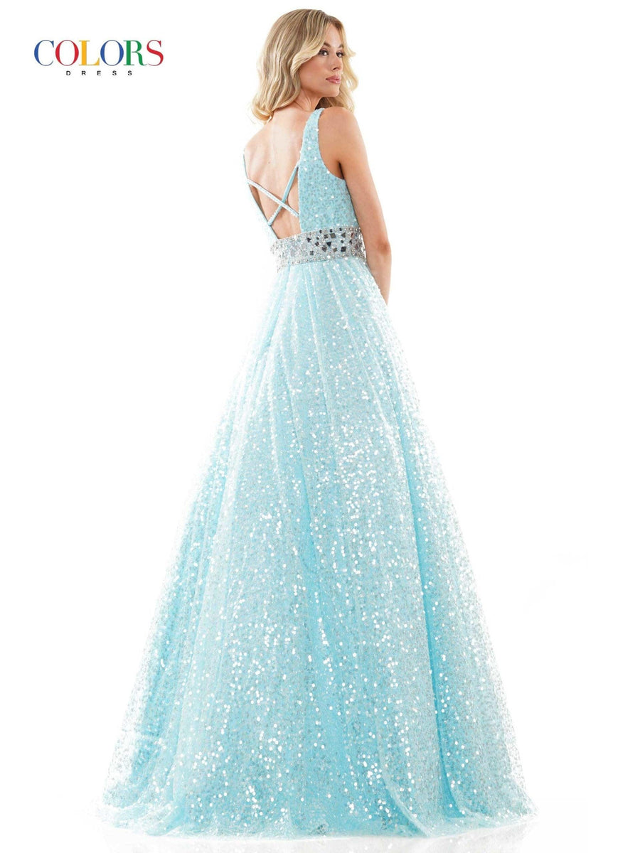 Colors Long Sleeveless Prom Dress 2967 - The Dress Outlet