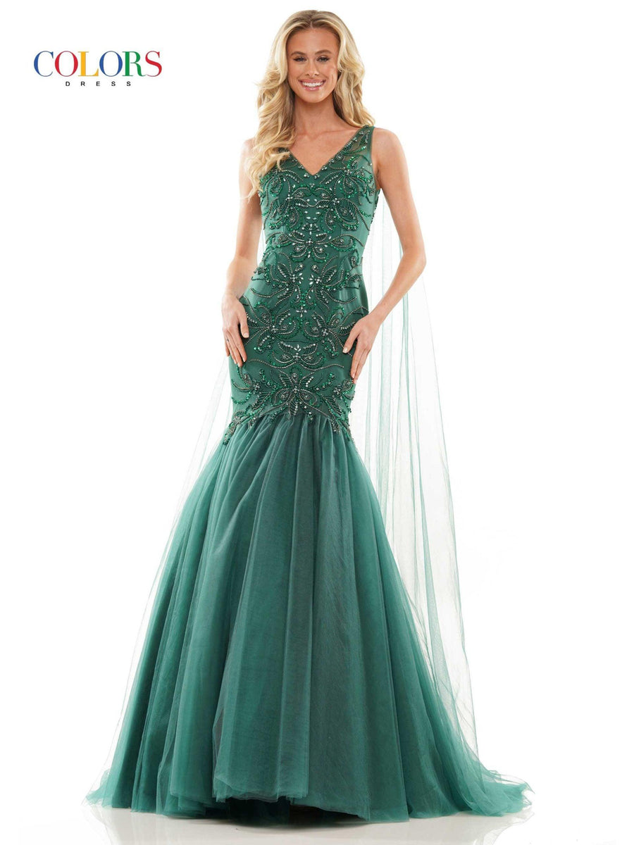 Colors Long Sleeveless Prom Dress 2993 - The Dress Outlet