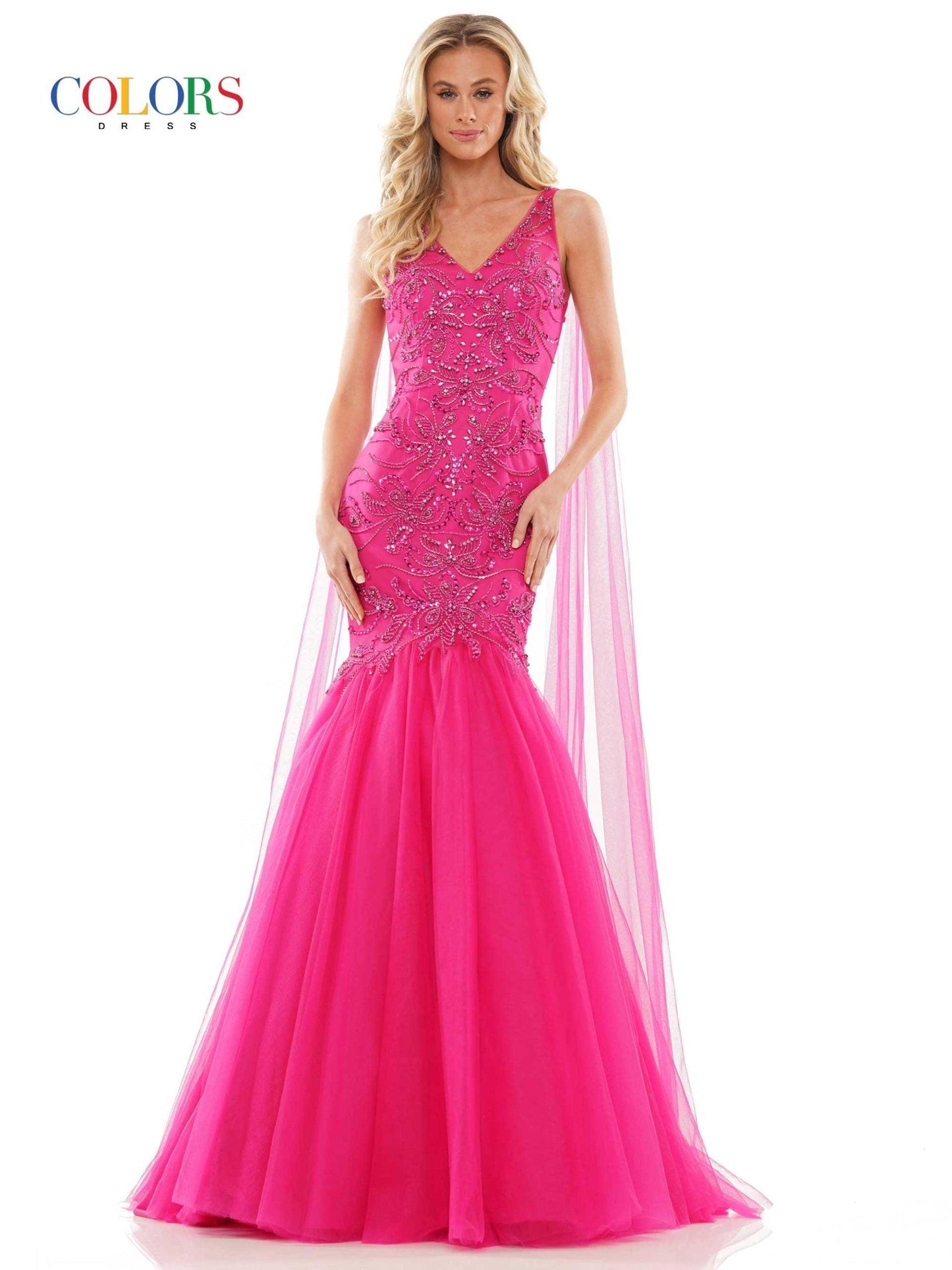 Colors Long Sleeveless Prom Dress 2993 - The Dress Outlet
